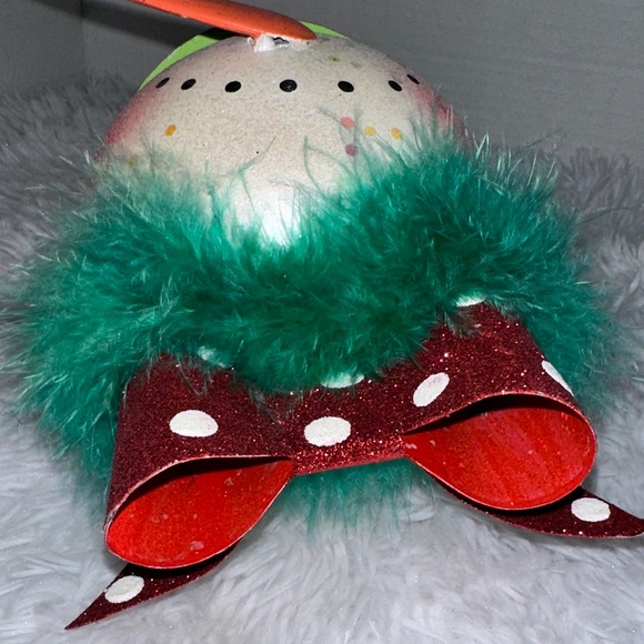 Festive Snowman Ornament Mistletoe Hat Polka Dot Bow Oversized Decor Pier One - Picture 8 of 15